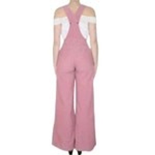 Fantastic Fawn Pink Corduroy Overalls Wide Leg Jumpsuit Boho Retro Size S New
