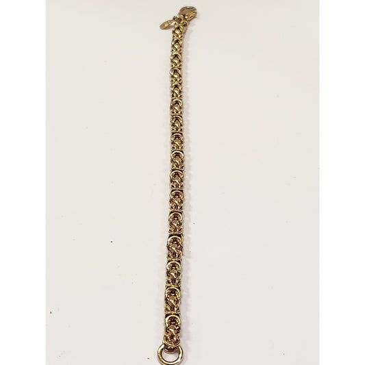 1928 Jewelry Company Gold Tone Byzantine Chain Link Bracelet Lobster Clasp