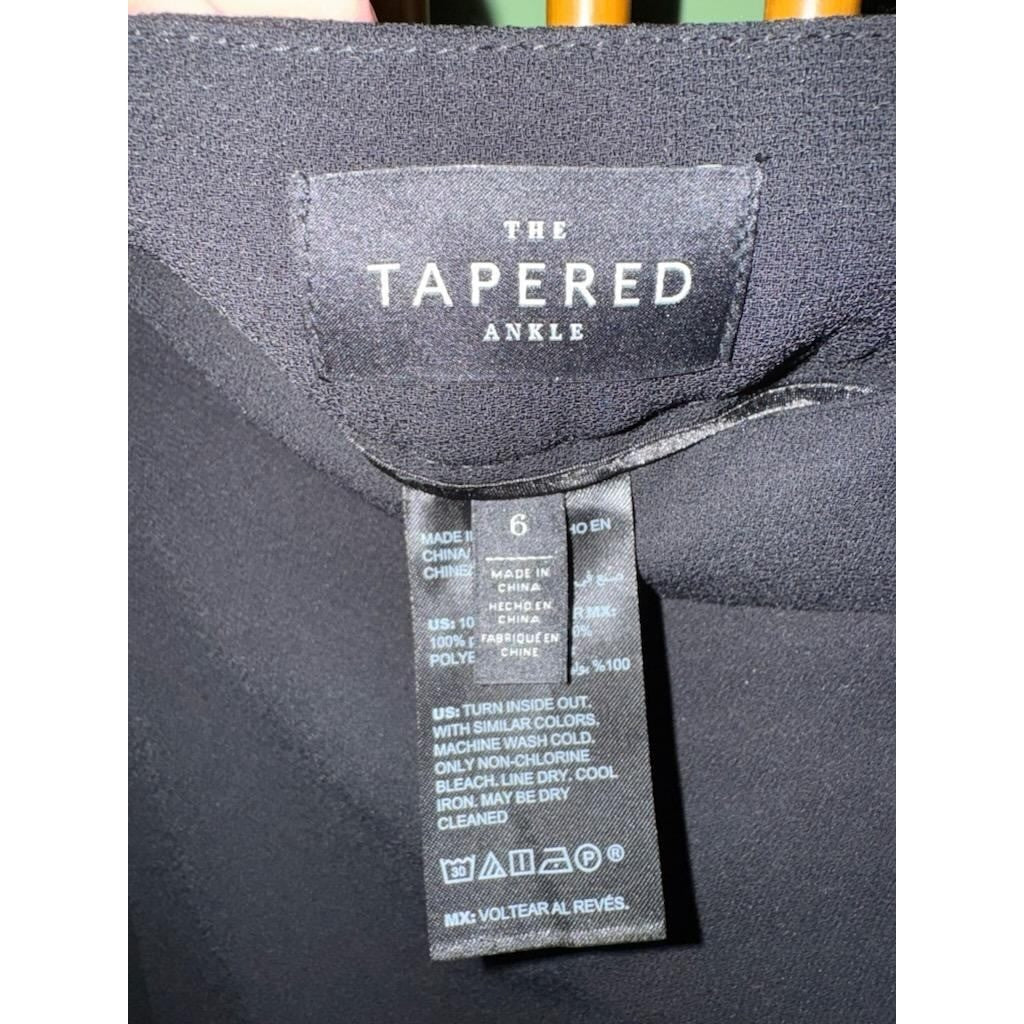 The Tapered Ankle Womens Black Pleated Wrap Front Dress Pants Trousers Size 6