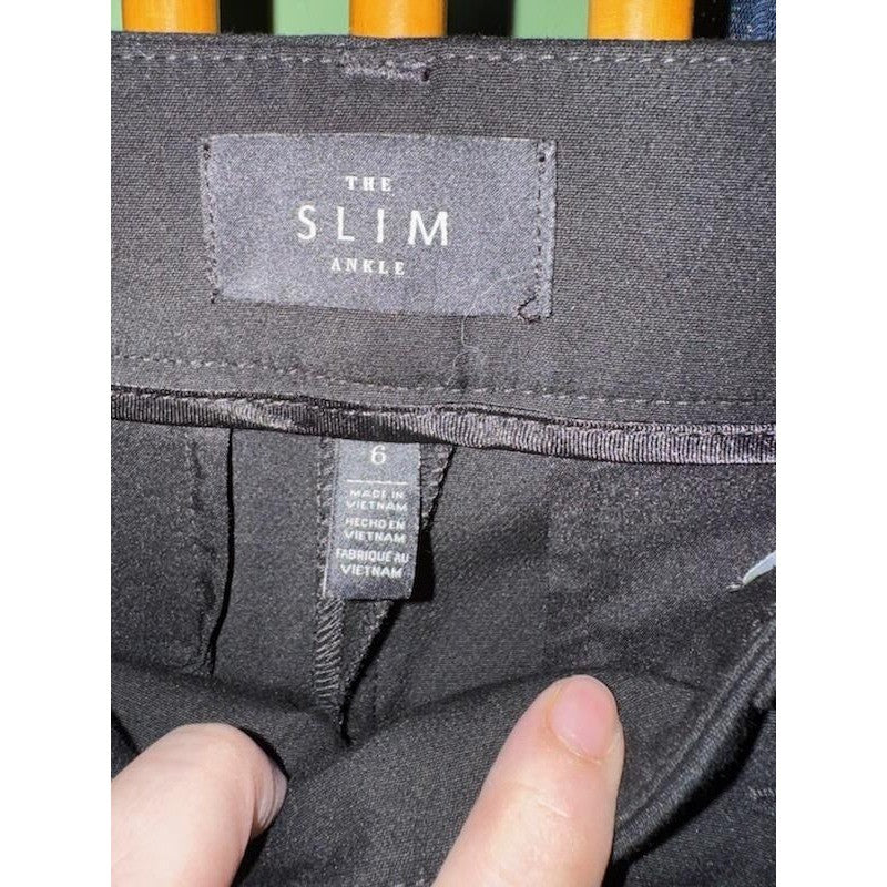 White House Black Market Slim Ankle Pants Womens 6 Black Dress Trousers Office