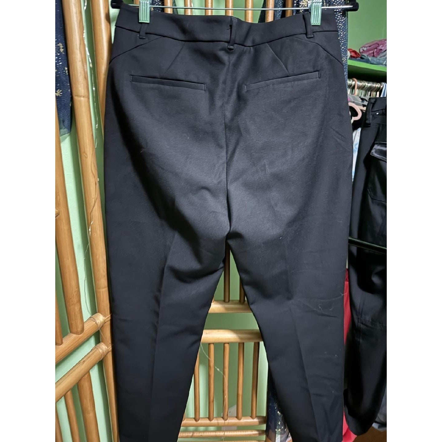 White House Black Market The Slim Ankle Pants Black Curvy Fit Trousers Size 8