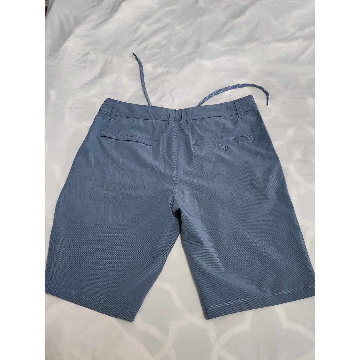 Hang Ten Mens Hybrid Shorts Size 34 Blue Micro Check Board Swim Surf Trunks