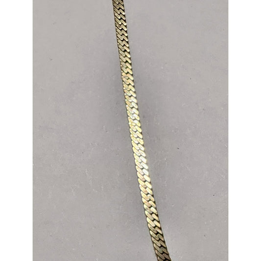 Vintage 18K Gold Filled Herringbone Flat Snake Chain Necklace 18K GP Clasp