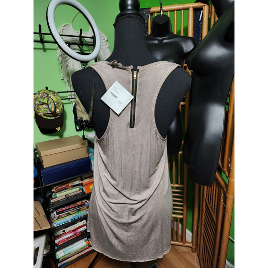 POL Clothing Womens Taupe Mauve Zipper Pocket Racerback Tank Top NWT