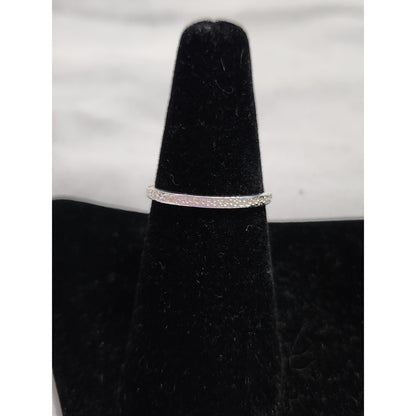 Sterling Silver Hammered Texture Stackable Band Ring Minimalist Size 7.5