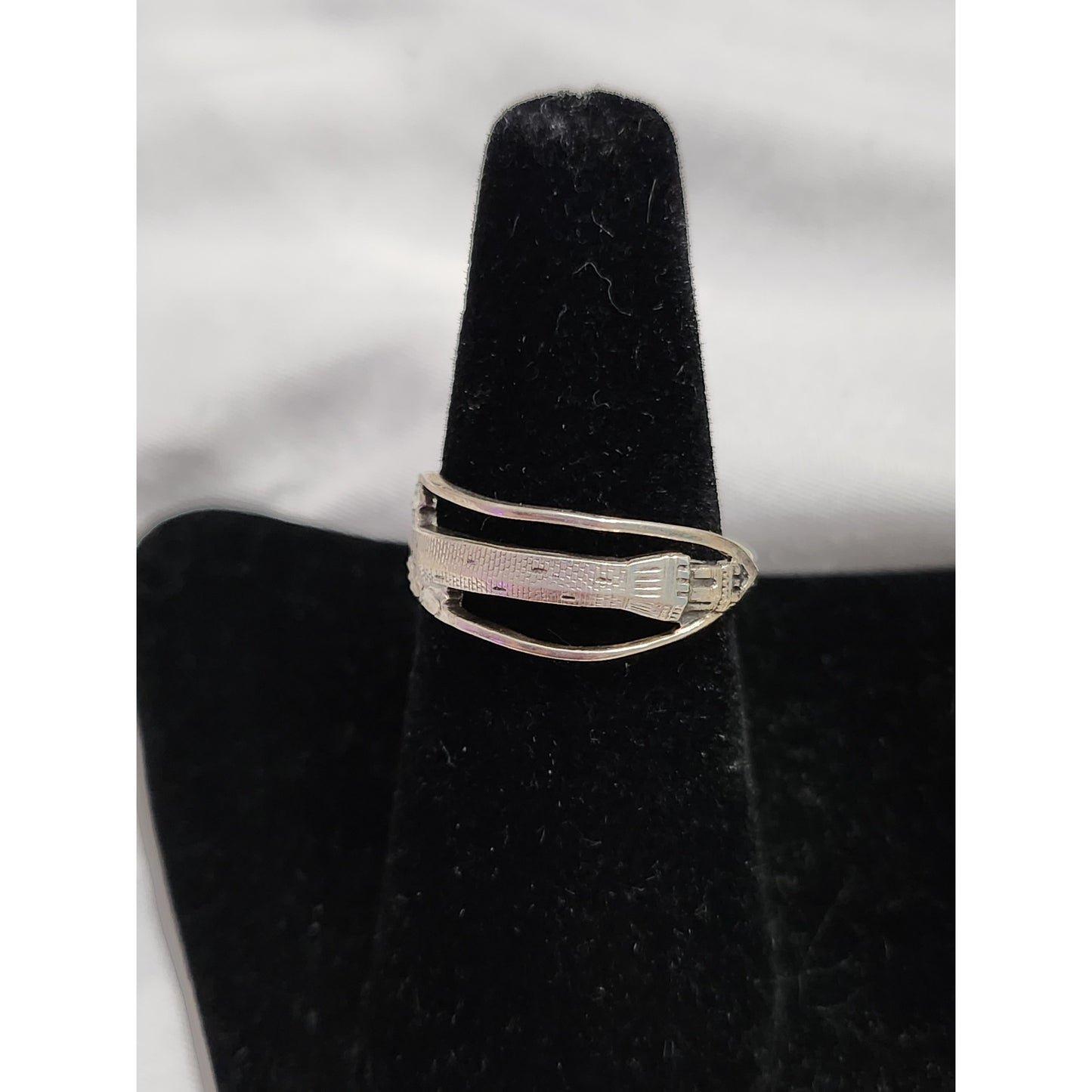 Vintage Sterling Silver Lighthouse Souvenir Spoon Ring Hebrew Judaica Size 7.5