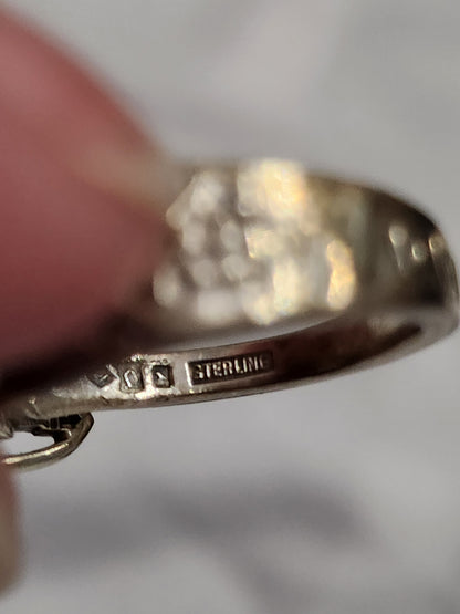 Vintage Sterling Silver Lighthouse Souvenir Spoon Ring Hebrew Judaica Size 7.5