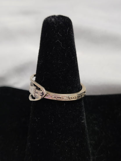 Vintage Sterling Silver Lighthouse Souvenir Spoon Ring Hebrew Judaica Size 7.5