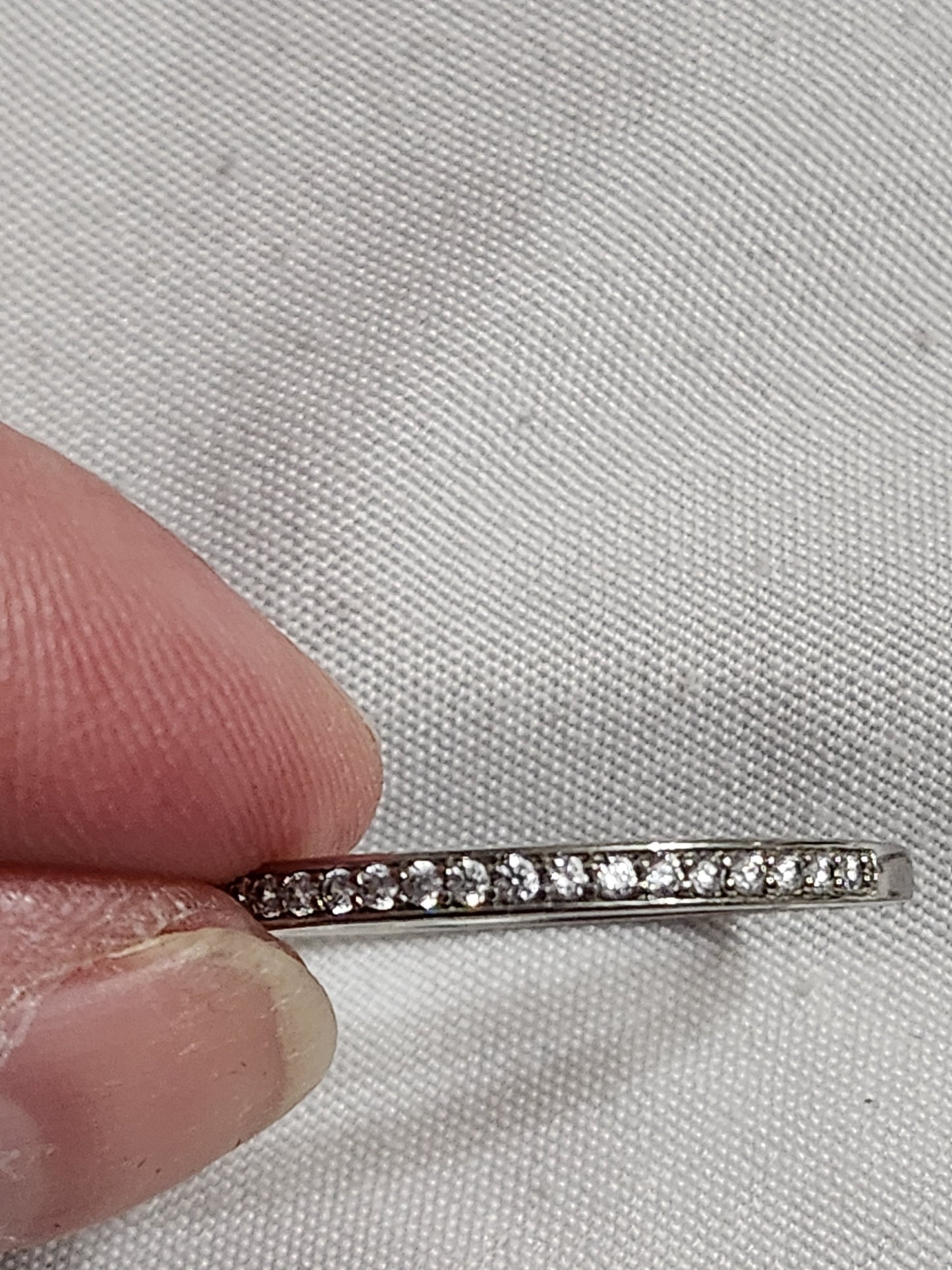 Sterling Silver 925 Cubic Zirconia Eternity Band Stackable Ring Size 11.75