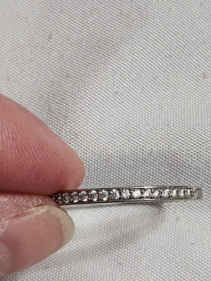 Sterling Silver 925 Cubic Zirconia Eternity Band Stackable Ring Size 11.75