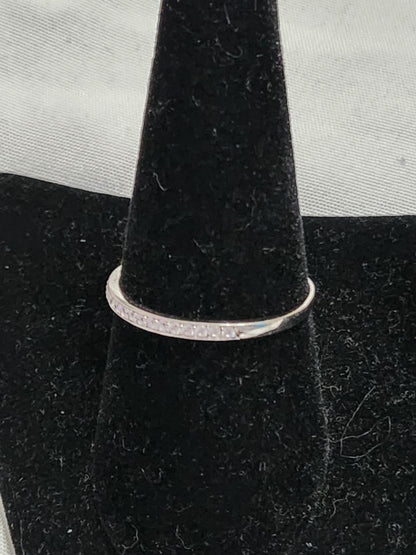 Sterling Silver 925 Cubic Zirconia Eternity Band Stackable Ring Size 11.75