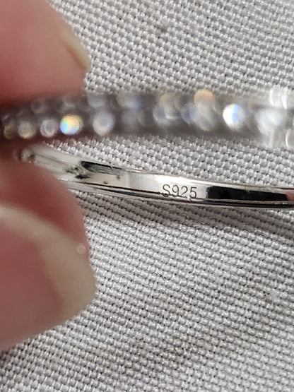 Sterling Silver 925 Cubic Zirconia Eternity Band Stackable Ring Size 11.75