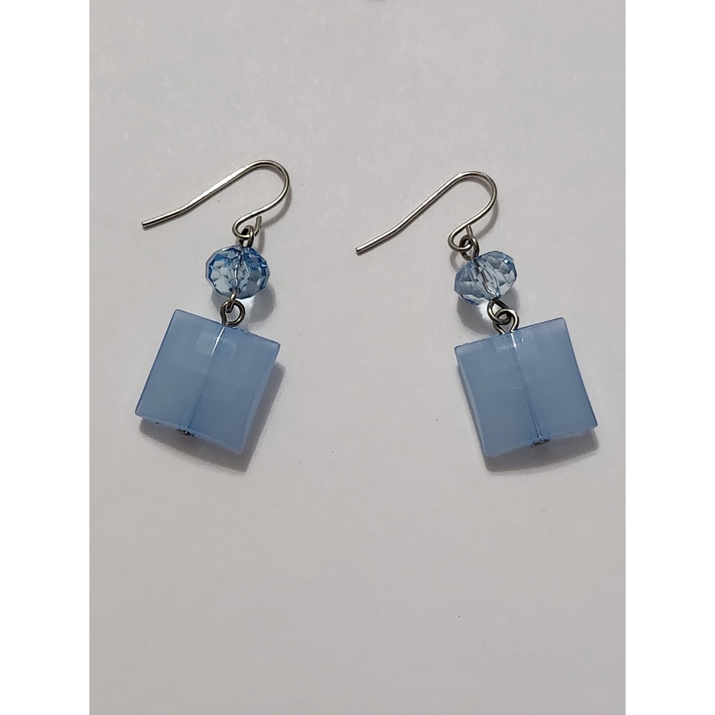 Blue Beaded Multi Strand Necklace and Earring Set Silver Tone Layered Jewelry