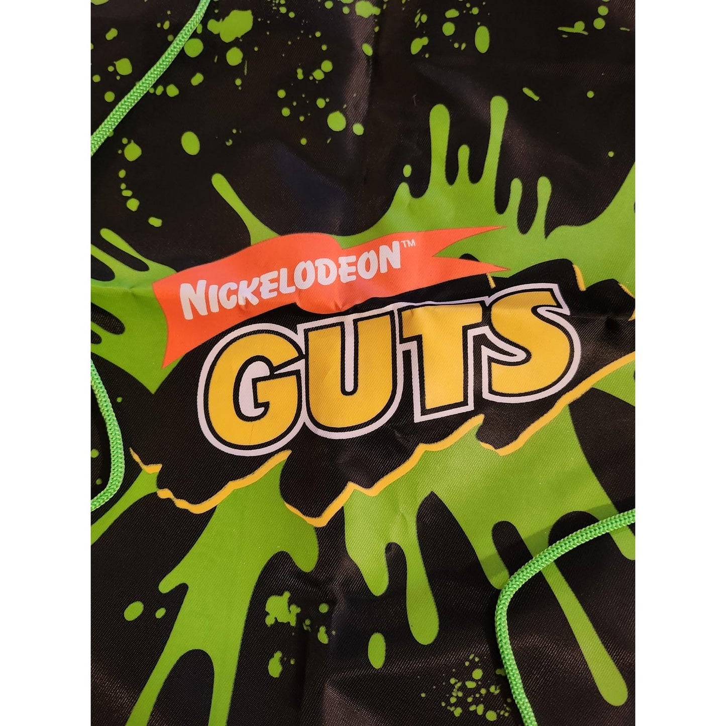 Nickelodeon GUTS Drawstring Backpack Slime Splatter Bag 90s Nostalgia Nick Box