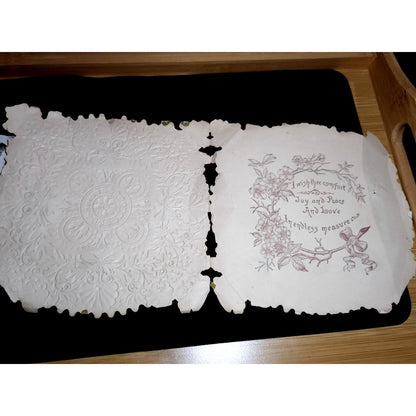 Antique 1904 Victorian Valentine Card Paper Lace Chromolithograph Ephemera