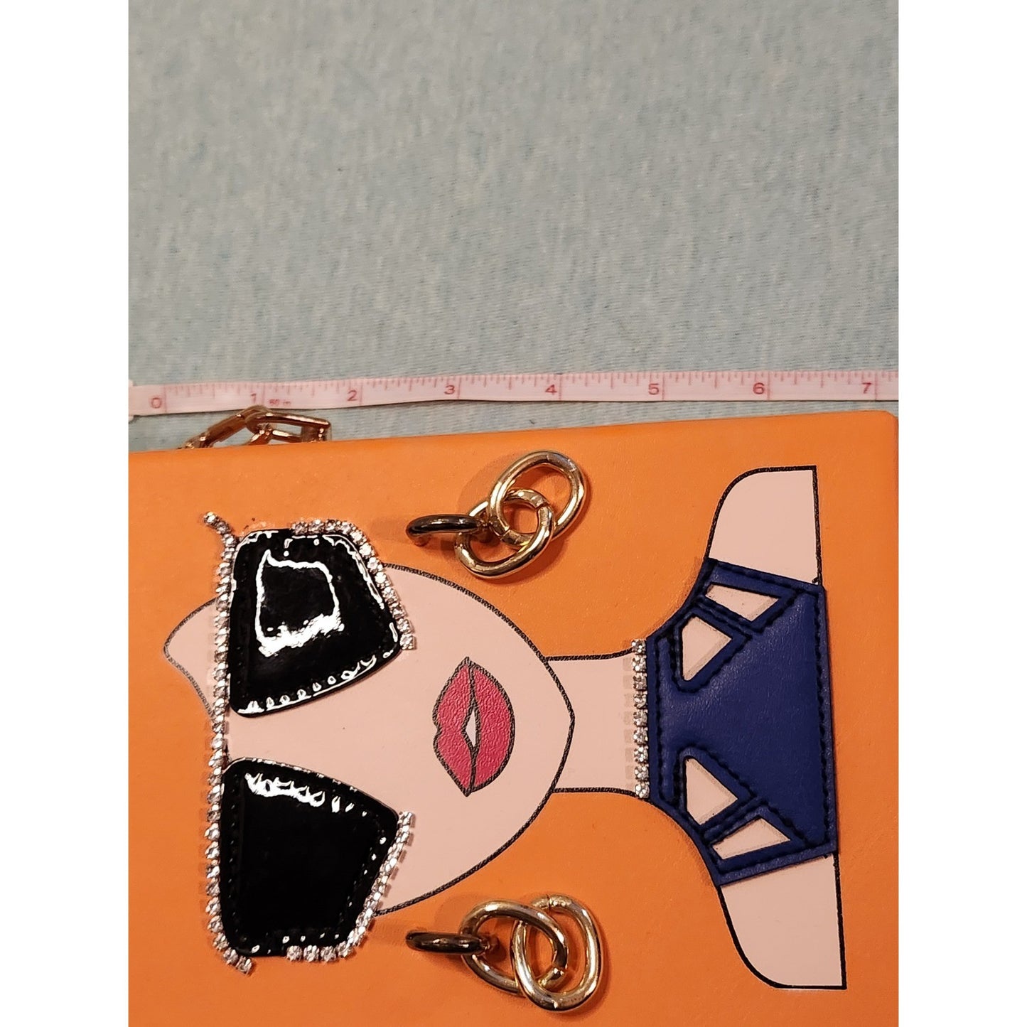 Unique 3D Lady Face Top Handle Bag Orange Pop Art Box Clutch Crossbody NWT