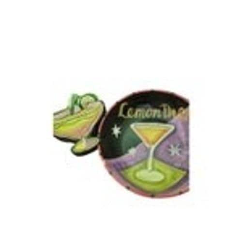 Lemon Drop Margarita Platter Set Ceramic Martini Cocktail PlateLime Dipping Bowl
