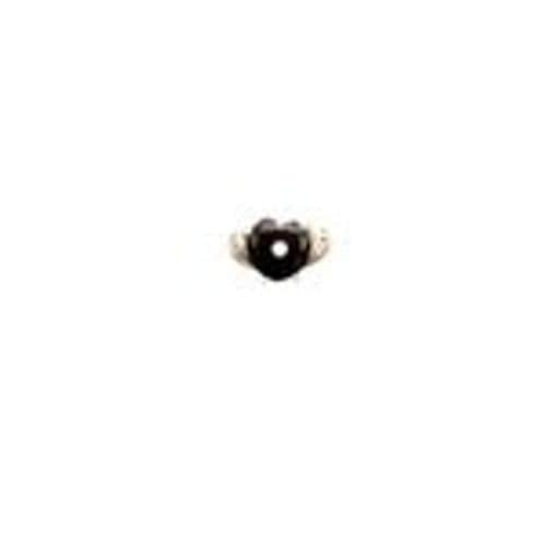 925 Sterling Silver Black Onyx Heart Ring Diamond Accent Goth Romantic Size 9