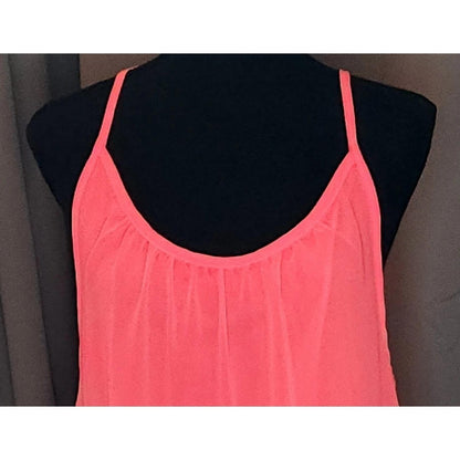 Hot Pink Crochet Lattice Racerback Mini Shift Dress Sleeveless Coverup