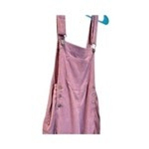 Fantastic Fawn Pink Corduroy Overalls Wide Leg Jumpsuit Boho Retro Size S New