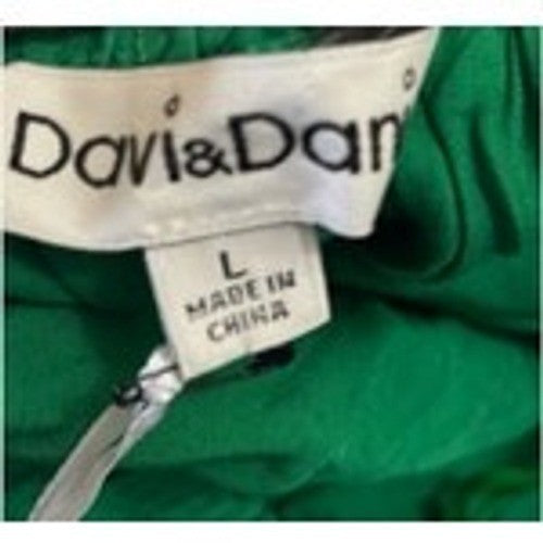 Davi & Dani Sage Green Flowy Midi Skirt Ruffle Hem Cottagecore Boho Tiered Large