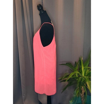 Hot Pink Crochet Lattice Racerback Mini Shift Dress Sleeveless Coverup