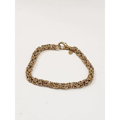 1928 Jewelry Company Gold Tone Byzantine Chain Link Bracelet Lobster Clasp