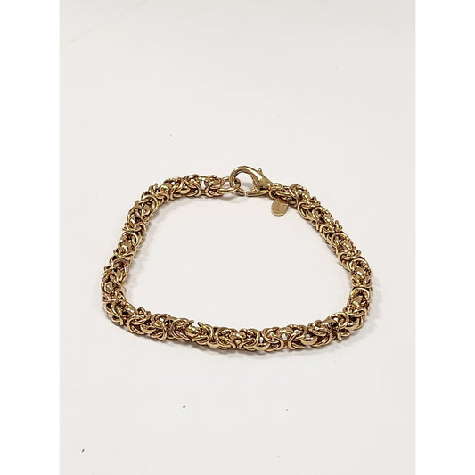 1928 Jewelry Company Gold Tone Byzantine Chain Link Bracelet Lobster Clasp
