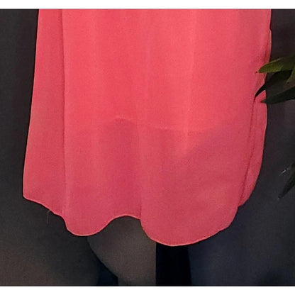 Hot Pink Crochet Lattice Racerback Mini Shift Dress Sleeveless Coverup