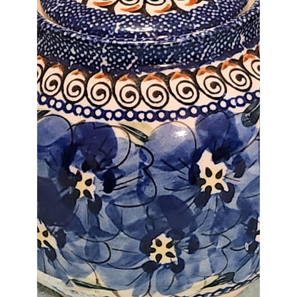 Boleslawiec Polish Pottery UNIKAT Teapot Blue Floral Hand Painted Stoneware 32oz