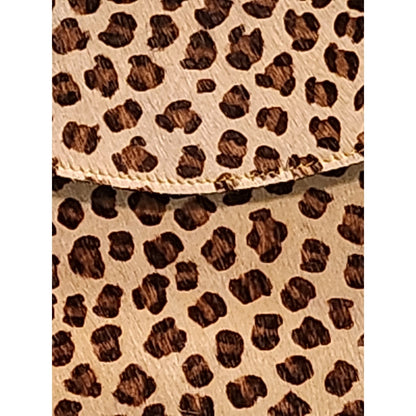 Sloane Leopard Print Calf Hair Leather Crossbody Bag Brown Red