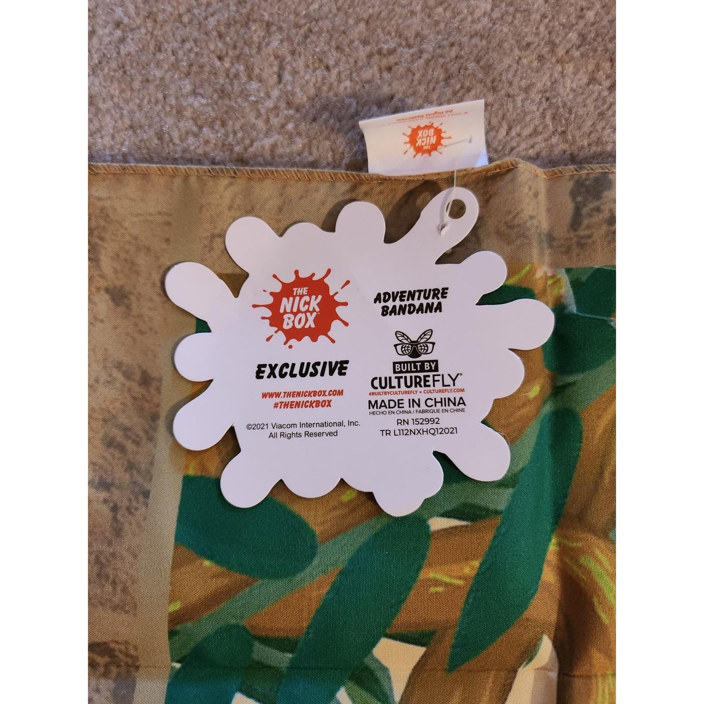 Nickelodeon Adventure Bandana Jungle Splat Logo 90s Nostalgia Nick Box New