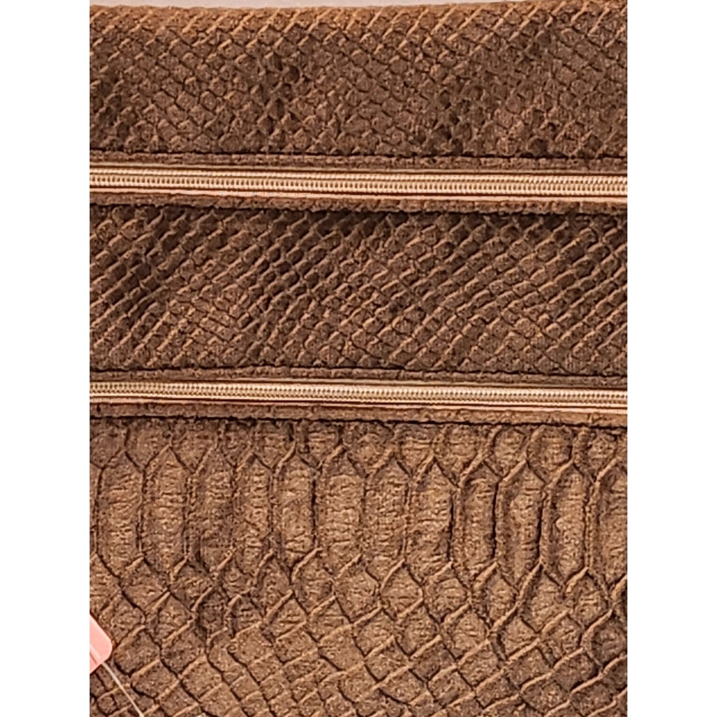 NWT Peachy Keen The Versi Bag Brown Snakeskin Velvet Clutch Wristlet Rose Gold