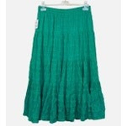 Davi & Dani Sage Green Flowy Midi Skirt Ruffle Hem Cottagecore Boho Tiered Large