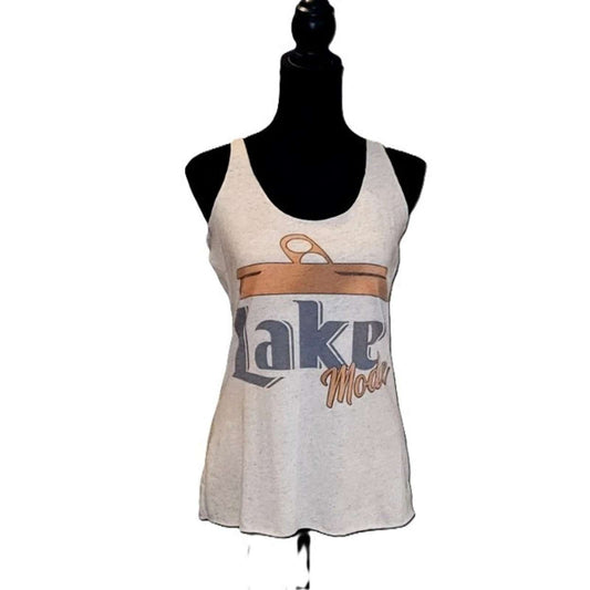 Bella Canvas Lake Mode Graphic Tank Top Heather Oatmeal Summer Camping Womens