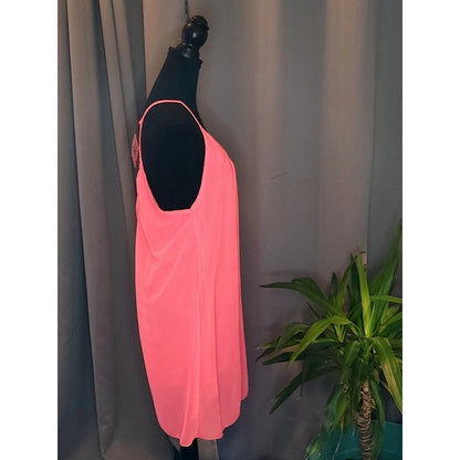 Hot Pink Crochet Lattice Racerback Mini Shift Dress Sleeveless Coverup