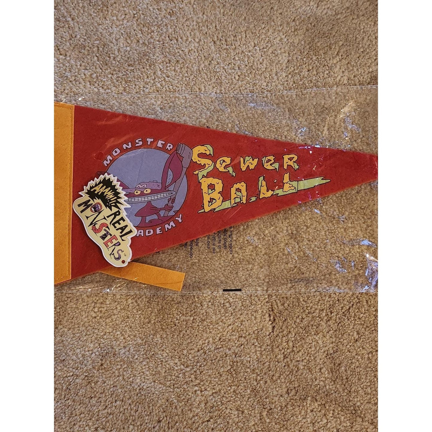 Aaahh Real Monsters Monster Academy Sewer Ball Baseball Pennant Nick Box Ickis