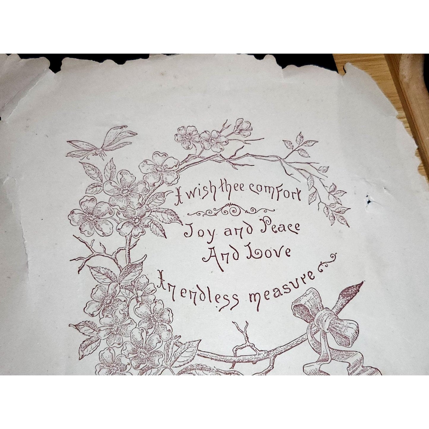 Antique 1904 Victorian Valentine Card Paper Lace Chromolithograph Ephemera