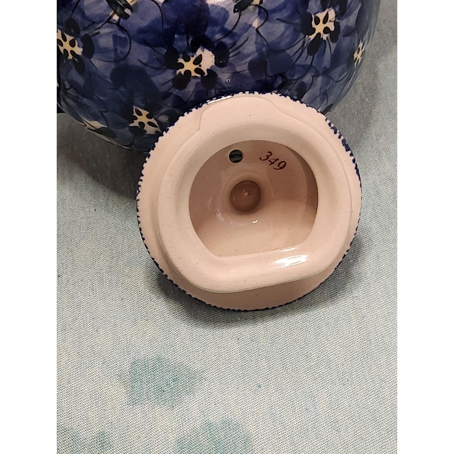 Boleslawiec Polish Pottery UNIKAT Teapot Blue Floral Hand Painted Stoneware 32oz