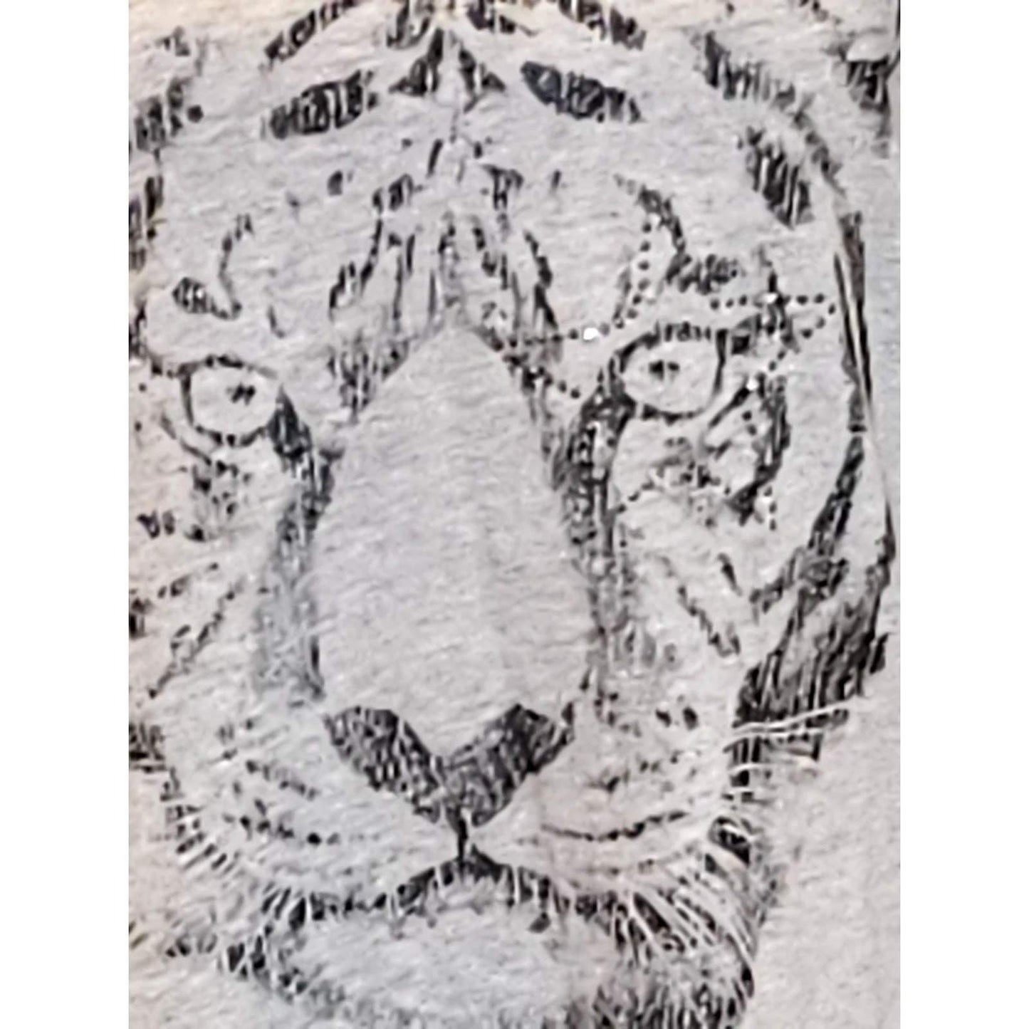 Blue B Tank Top Heather Grey Tiger Graphic Keyhole Neck Sleeveless Shirt NEW