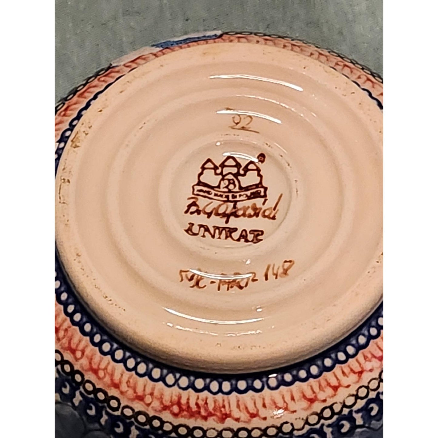 Boleslawiec Polish Pottery UNIKAT Teapot Blue Floral Hand Painted Stoneware 32oz