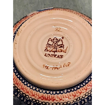 Boleslawiec Polish Pottery UNIKAT Teapot Blue Floral Hand Painted Stoneware 32oz