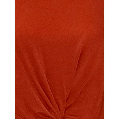 Lush Burnt Orange Twist Front Crop Tank Top Knot Hem Summer Festival