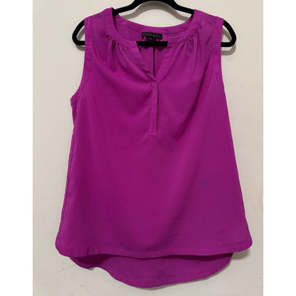 Attention Womens Magenta Purple Sleeveless Split V-Neck Blouse Top Size Large
