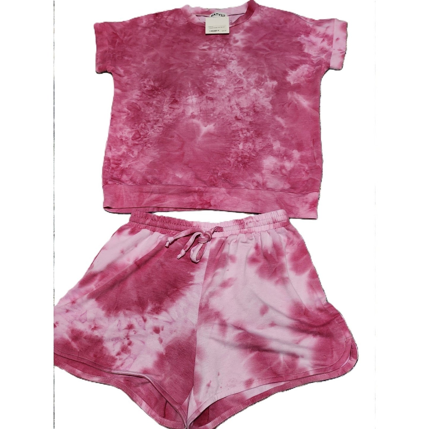 NEW Katydid Pink Tie Dye 2 Piece Lounge Set Shorts and Top