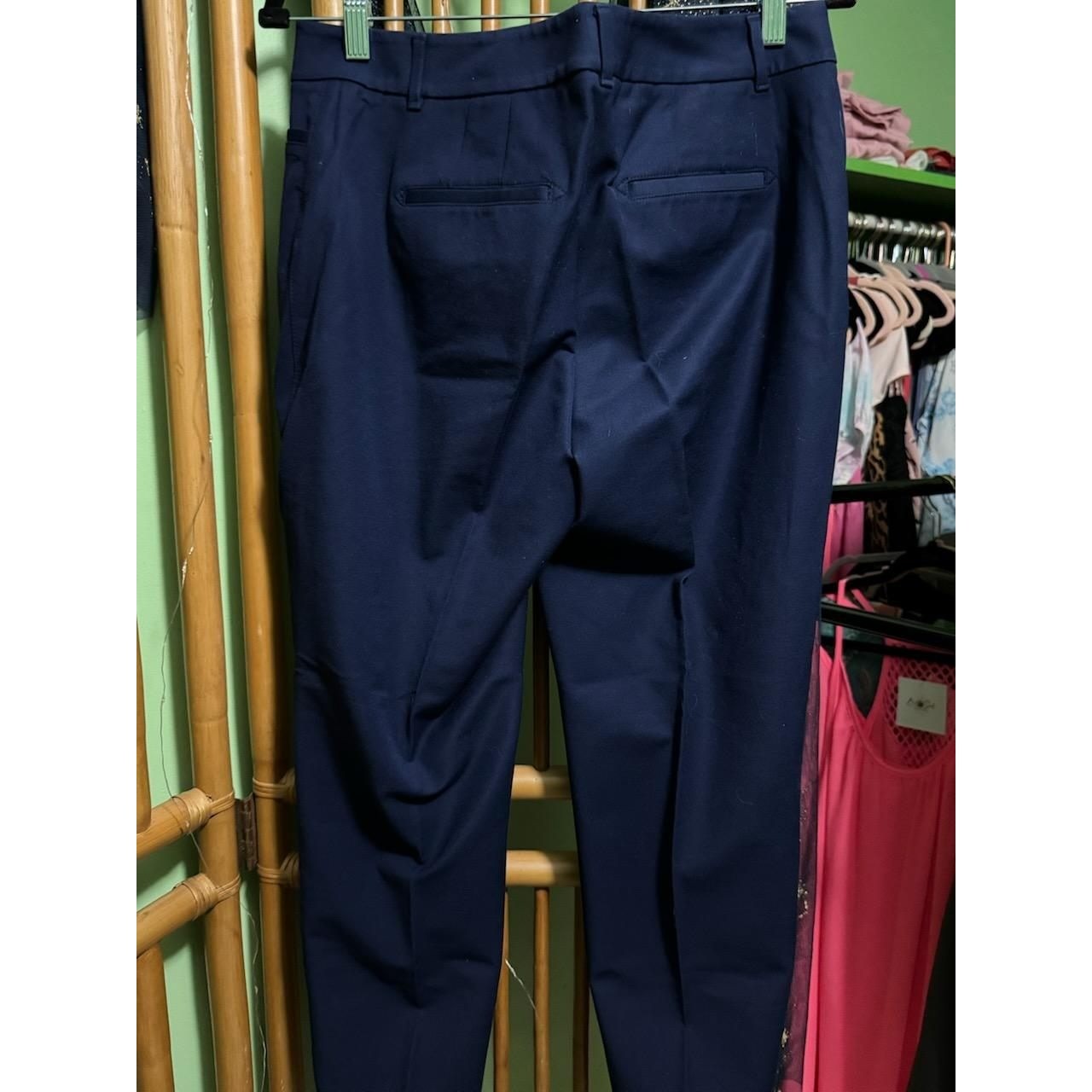Ann Taylor The Slim Ankle Pants Navy Blue Curvy Fit Trousers Womens 6