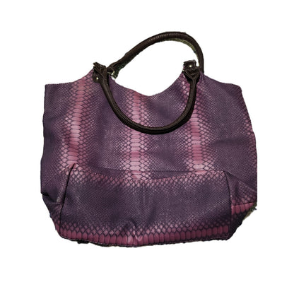 Purple Snakeskin Embossed Tote Bag Faux Leather Ombre Shoulder Bag Womens