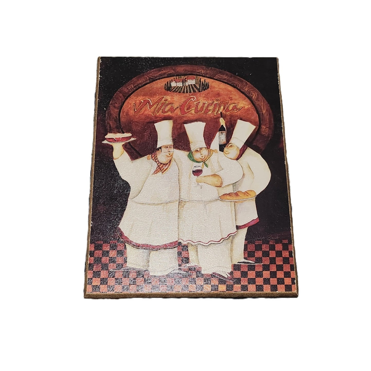 Jennifer Garant Fat Chef Wall Art Plaques Set of 4 Kitchen Decor French Bistro