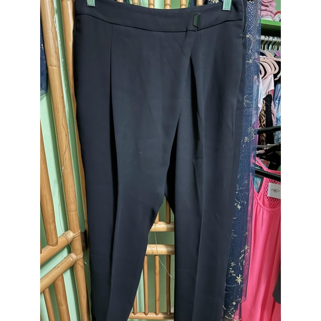 The Tapered Ankle Womens Black Pleated Wrap Front Dress Pants Trousers Size 6