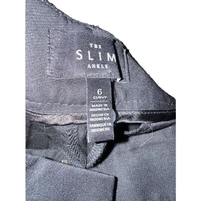 Ann Taylor The Slim Ankle Pants Black Curvy Fit Size 6 Professional Trousers